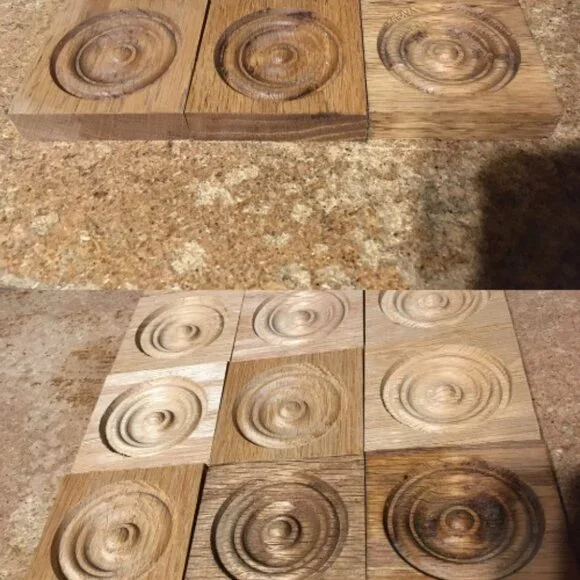 15X SOLID OAK CORNER ROSETTES E642COAK 2-1/2" X 2-1/2" X 1/2" - Picture 2 of 9